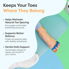 ZenToes worn on foot during barefoot yoga showing alignment support