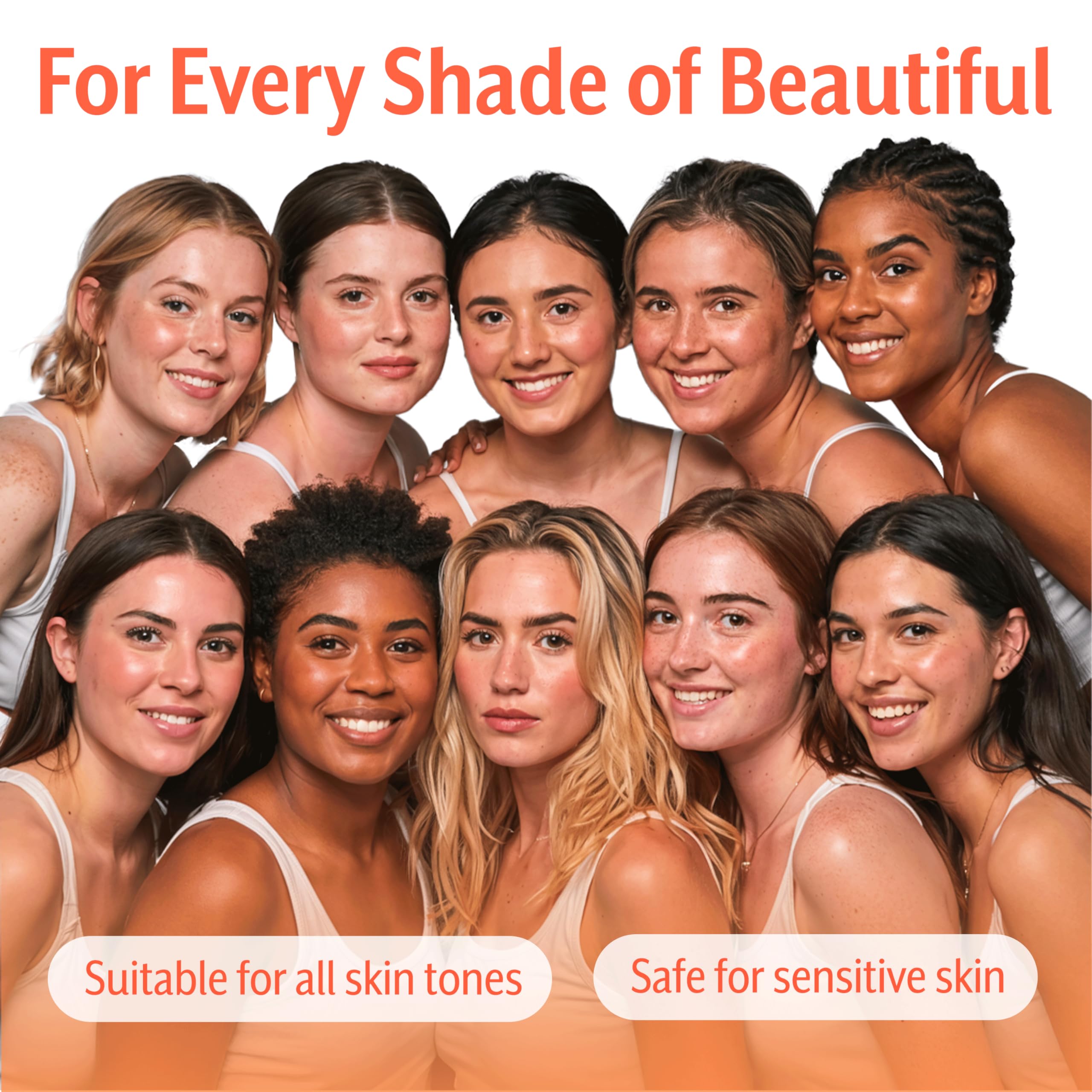 Zeria before and after face and body showing even natural-looking glow
