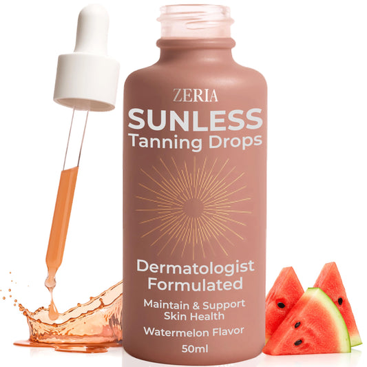 Zeria bottle front 50mL showing product and convenient travel size benefit