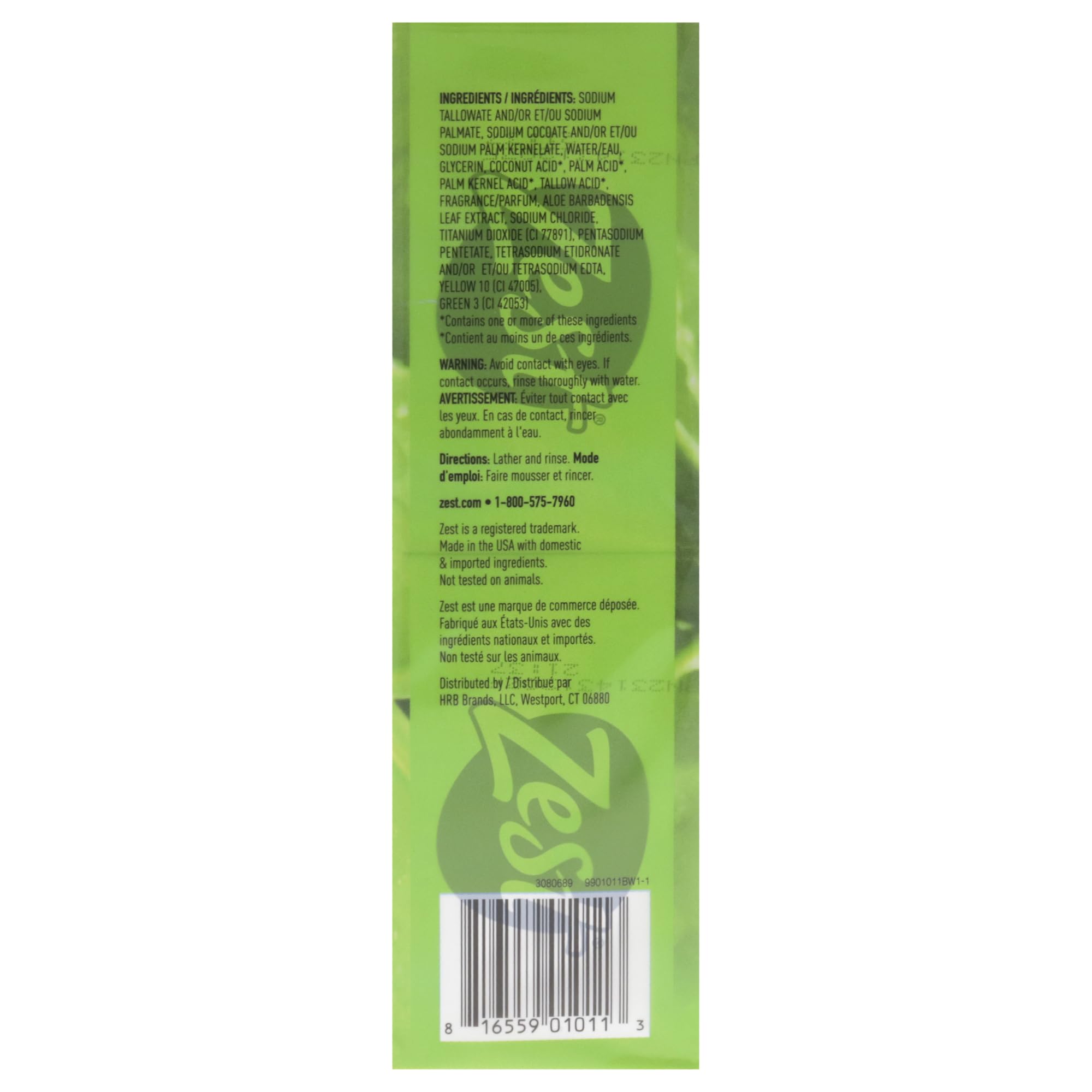 Zest Fresh Aloe bar in hand to show 4 oz size and travel-friendly benefit