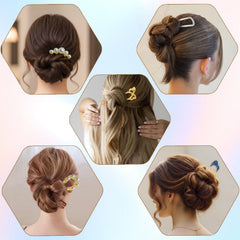 Zesucal hairpin inserted in a bun demonstrating secure updo hold and neat finish