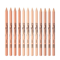 ZEVNI front view of 12-piece concealer kit showing three color trios for versatile coverage