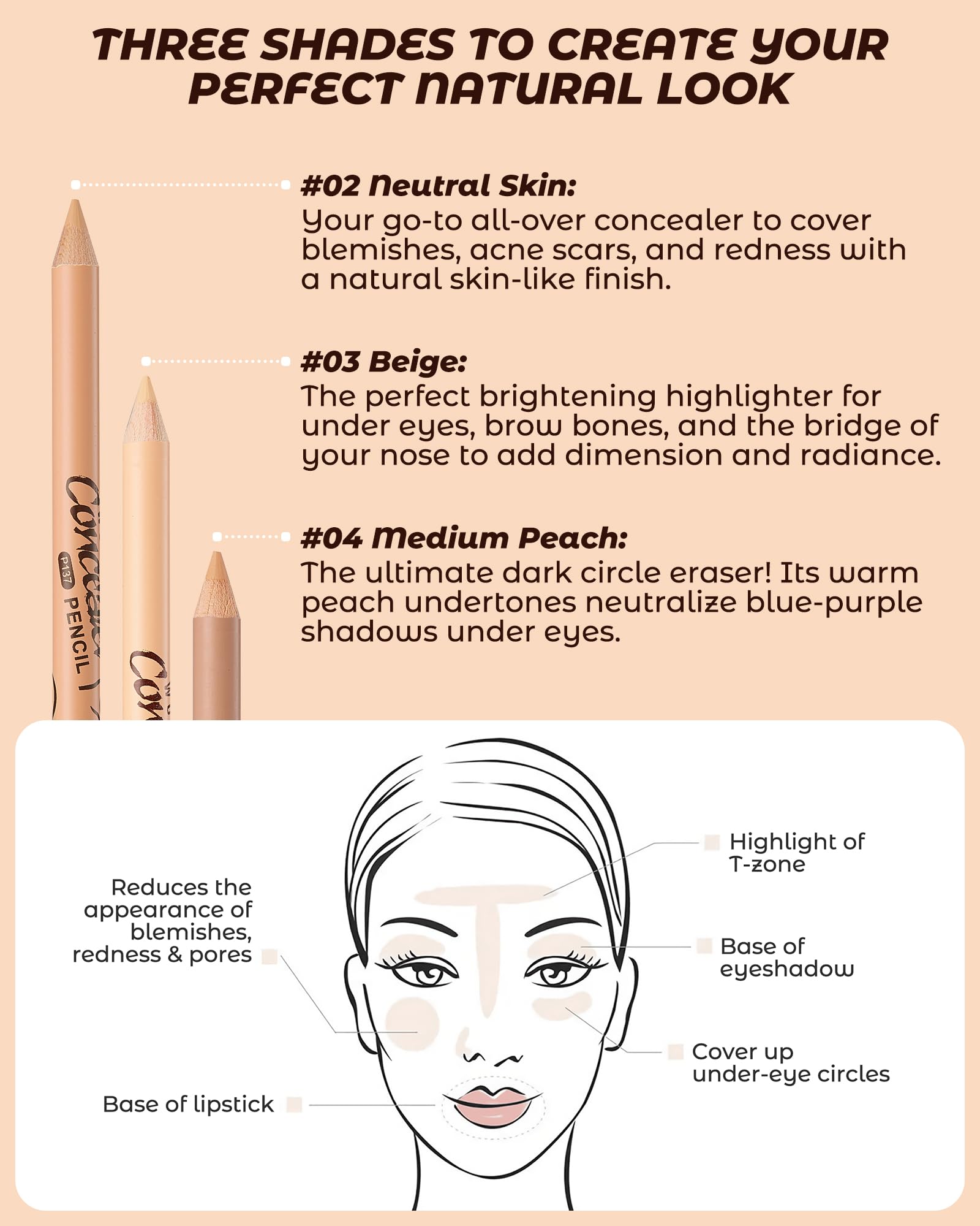 ZEVNI pencil tip detail showing creamy formula for precise, no-tug application