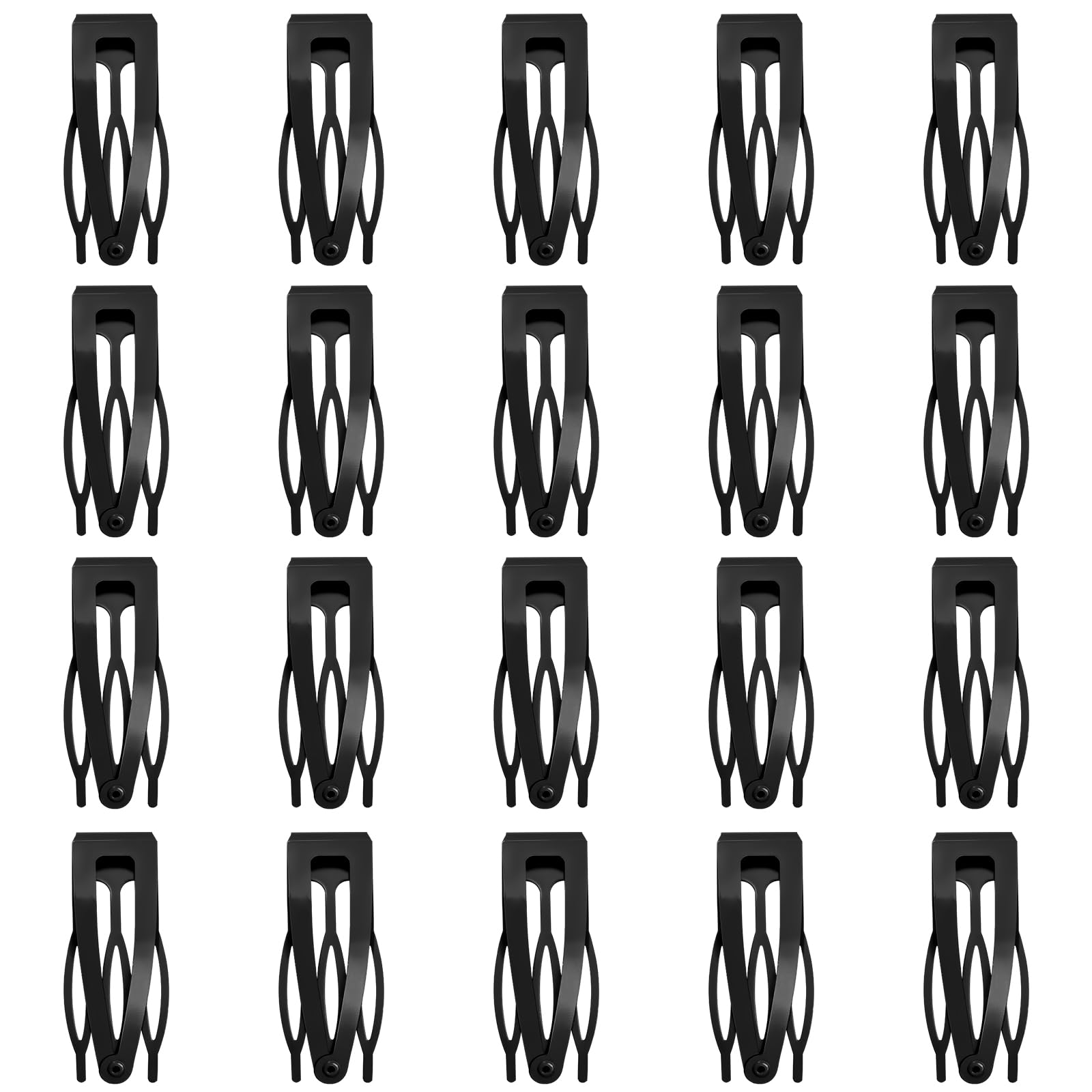 ZGQHZR front view of black clip pack showing quantity and tidy storage benefit