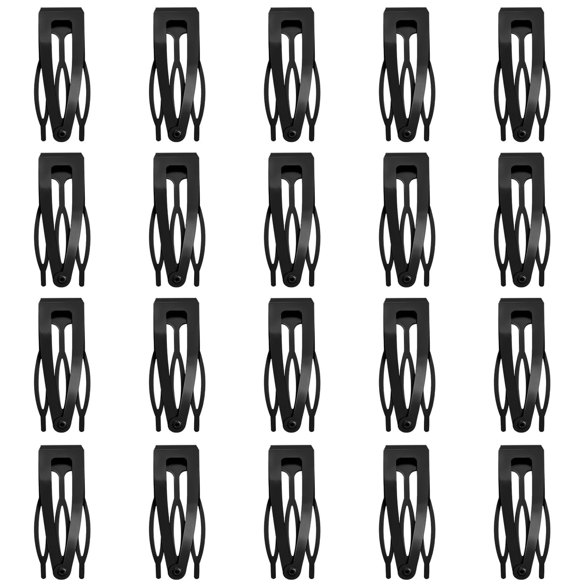 ZGQHZR front view of black clip pack showing quantity and tidy storage benefit