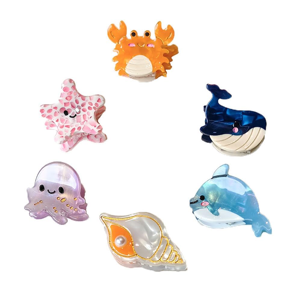 Zhaiye front packaging showing six sea-animal clips and set benefit