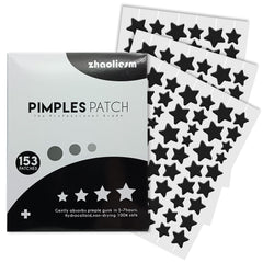 ZHAOLIESM front packaging showing 153 black star pimple patches and benefits
