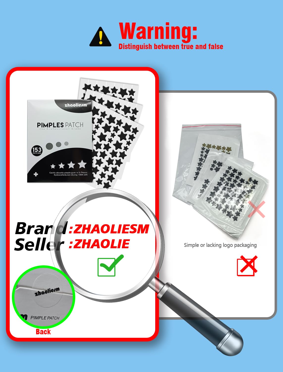 ZHAOLIESM star patches on backing sheet ready to peel for targeted use