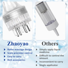 Zhaoyao applicator rolling oil onto scalp demonstrating targeted, mess-free delivery