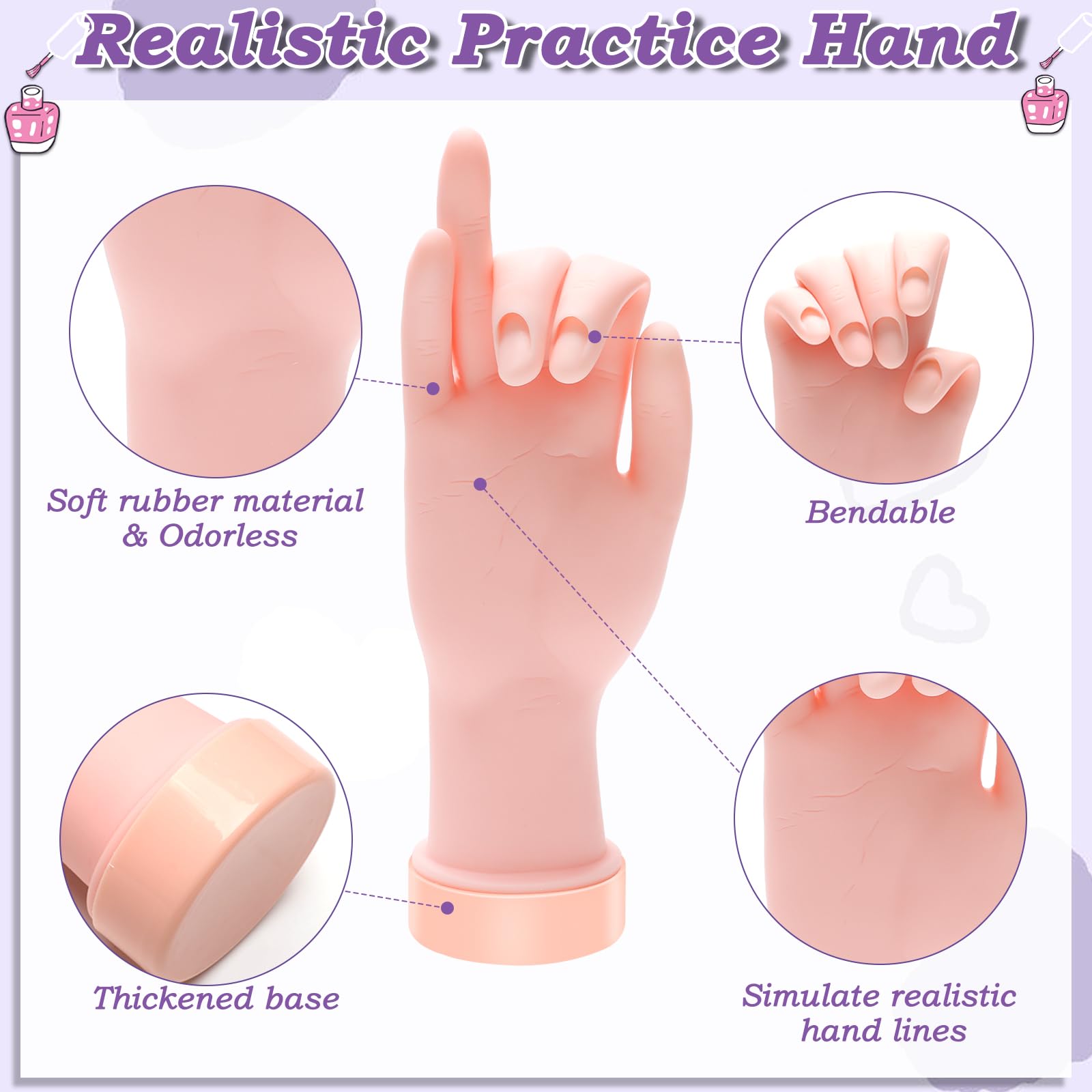 Zhaoyao 100 nail tips spread displaying variety and convenience for learners