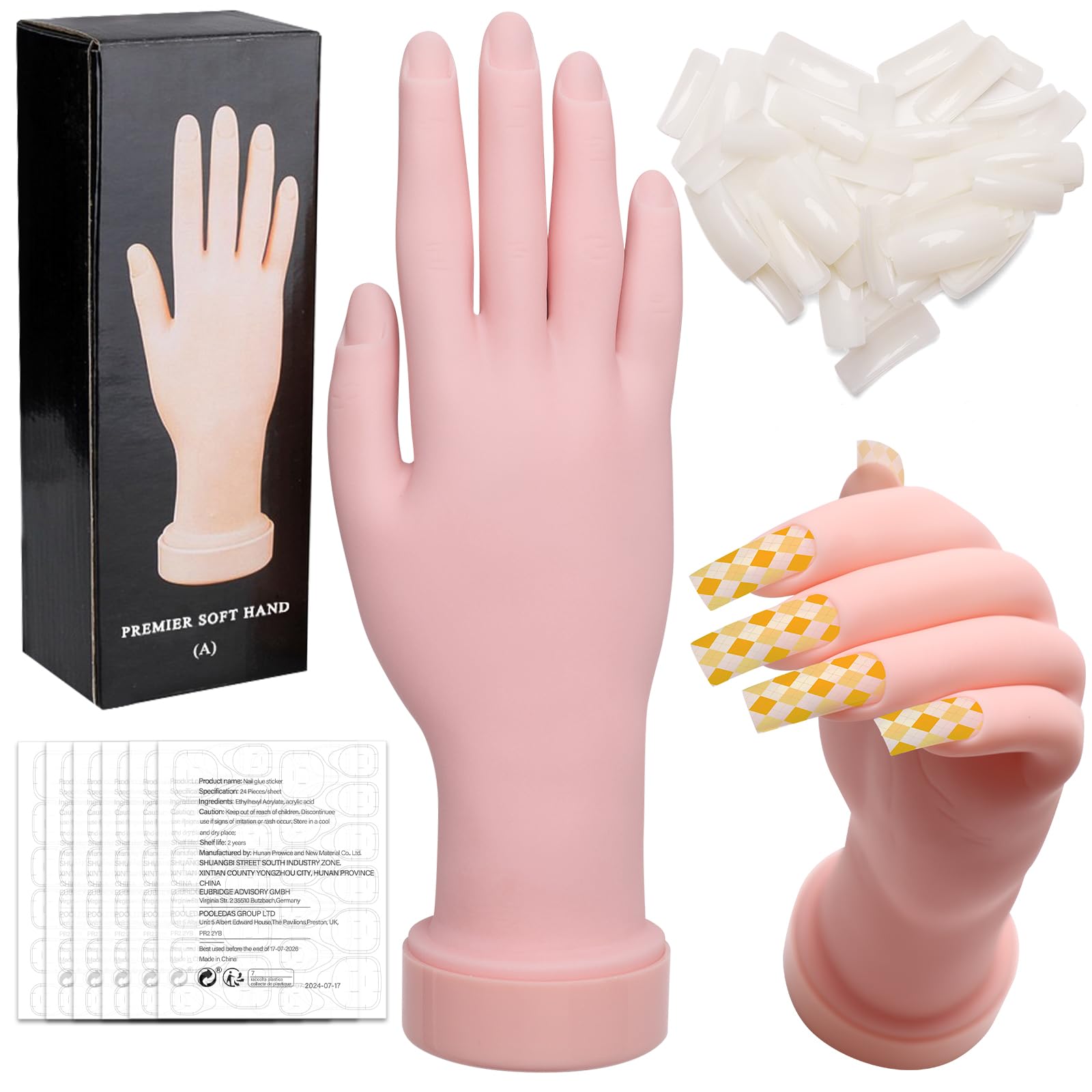 Zhaoyao practice hand front view showing full mannequin and stable base benefit