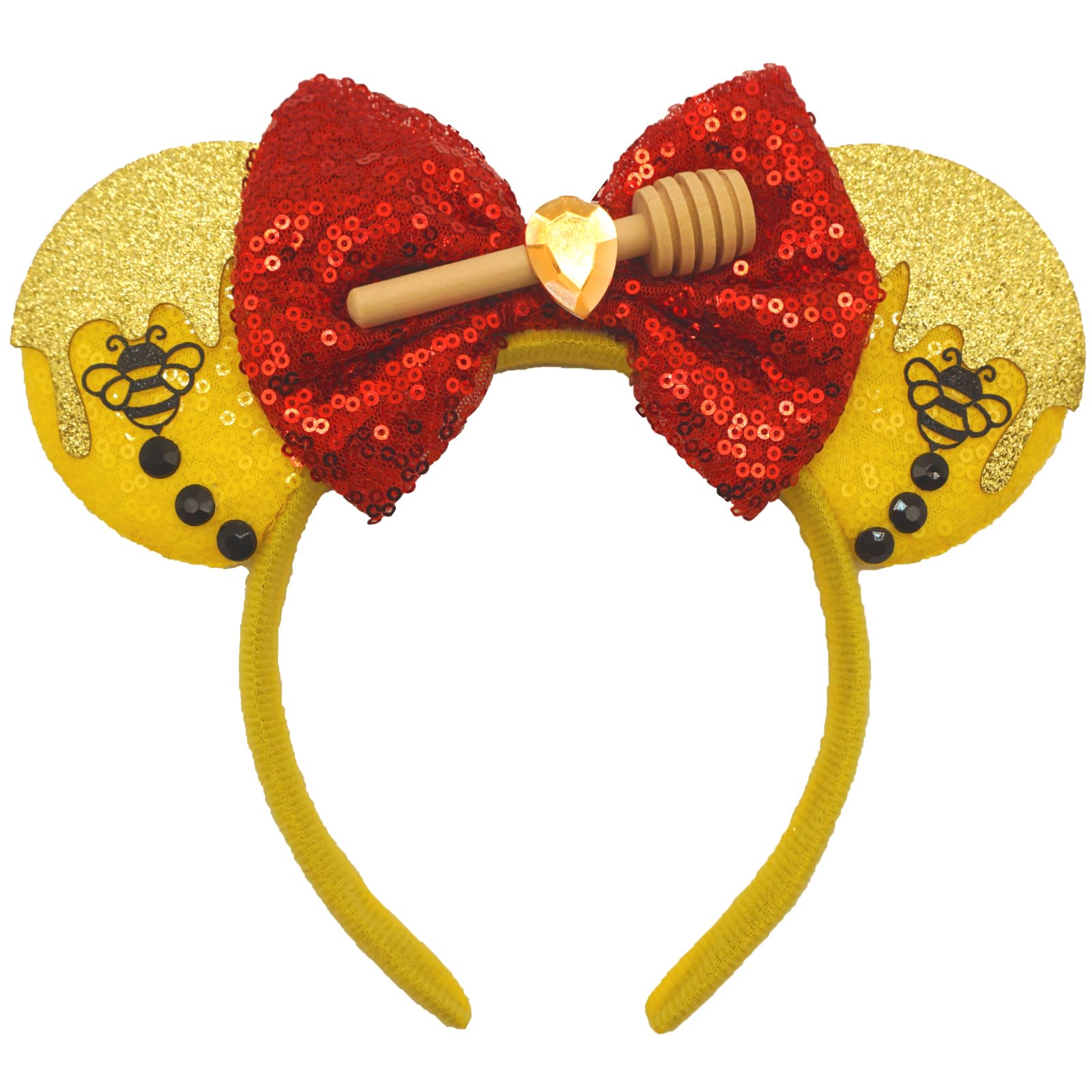 ZHENNAN bear headband front view showing playful bow and comfortable wrap