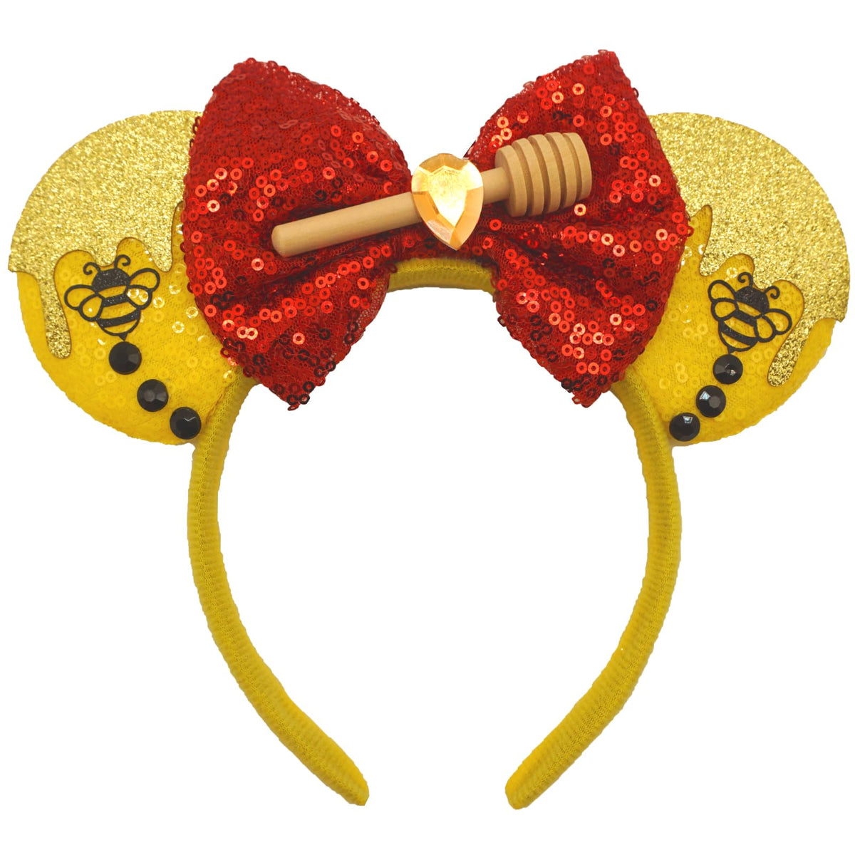 ZHENNAN bear headband front view showing playful bow and comfortable wrap