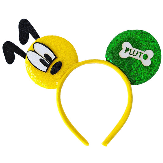 ZHENNAN dog headband front view showing glitter ears and party-ready sparkle