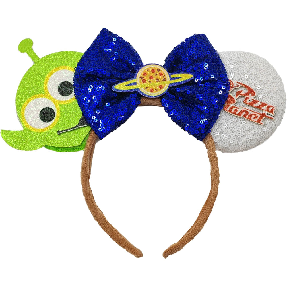 ZHENNAN headband front view showing glitter bow, adds festive sparkle