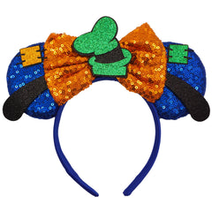 ZHENNAN glitter headband front view showing bow detail and festive sparkle, comfortable fit
