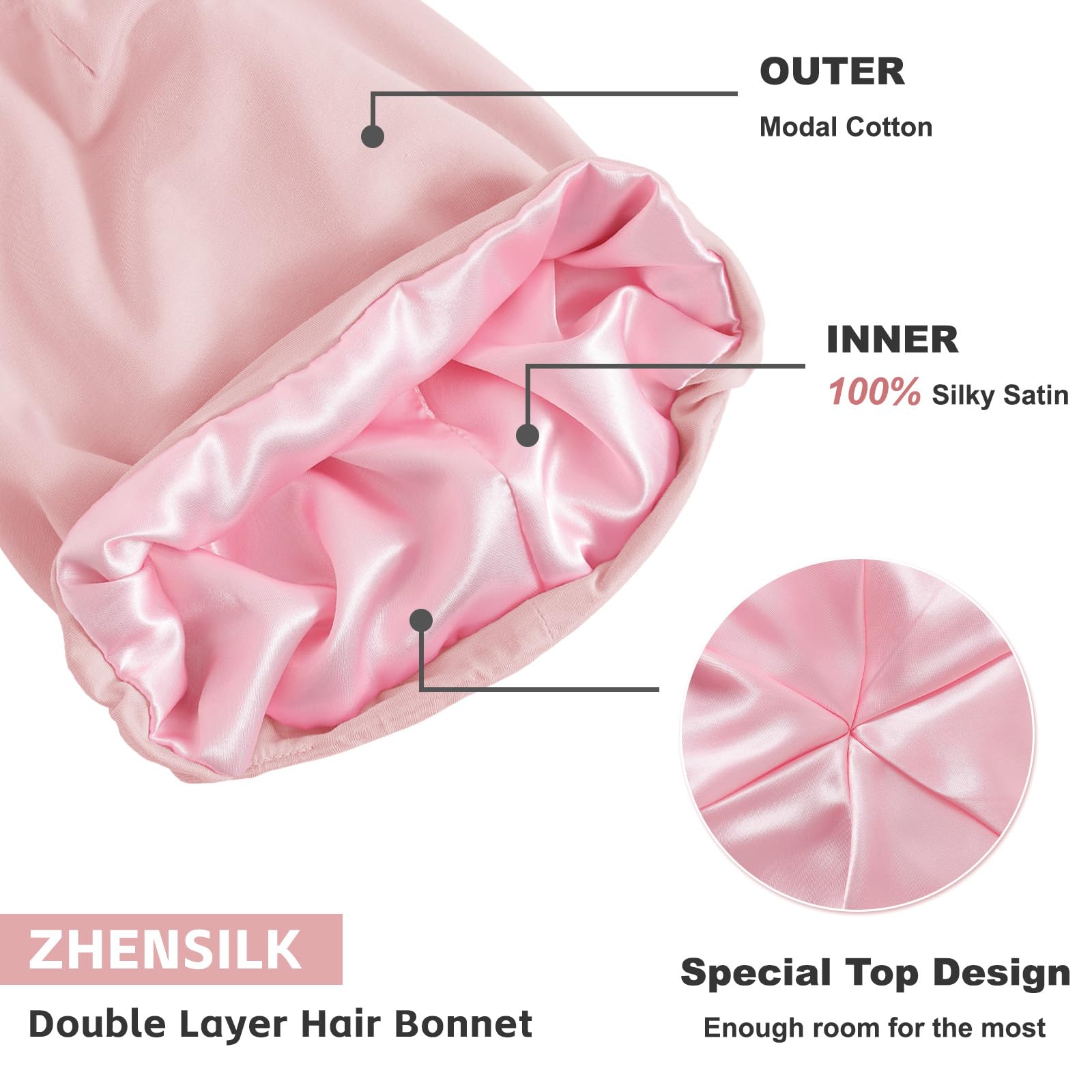 ZHENSILK adjustable elastic buckle detail for secure customizable fit