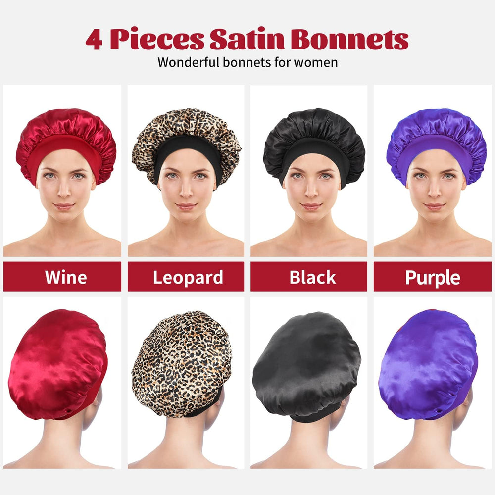 ZHENSILK bonnet worn on model in bed keeping curls intact overnight