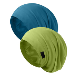 ZHENSILK front view of sleep cap showing snug, comfortable fit and protection