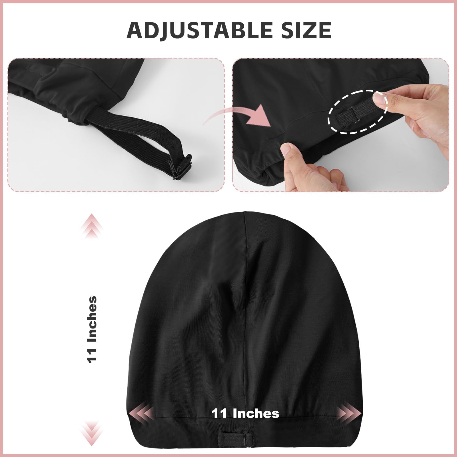 ZHENSILK bonnet in use while sleeping to preserve hairstyle overnight