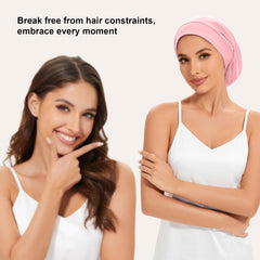 ZHENSILK bonnet held in hand to show size and packable convenience