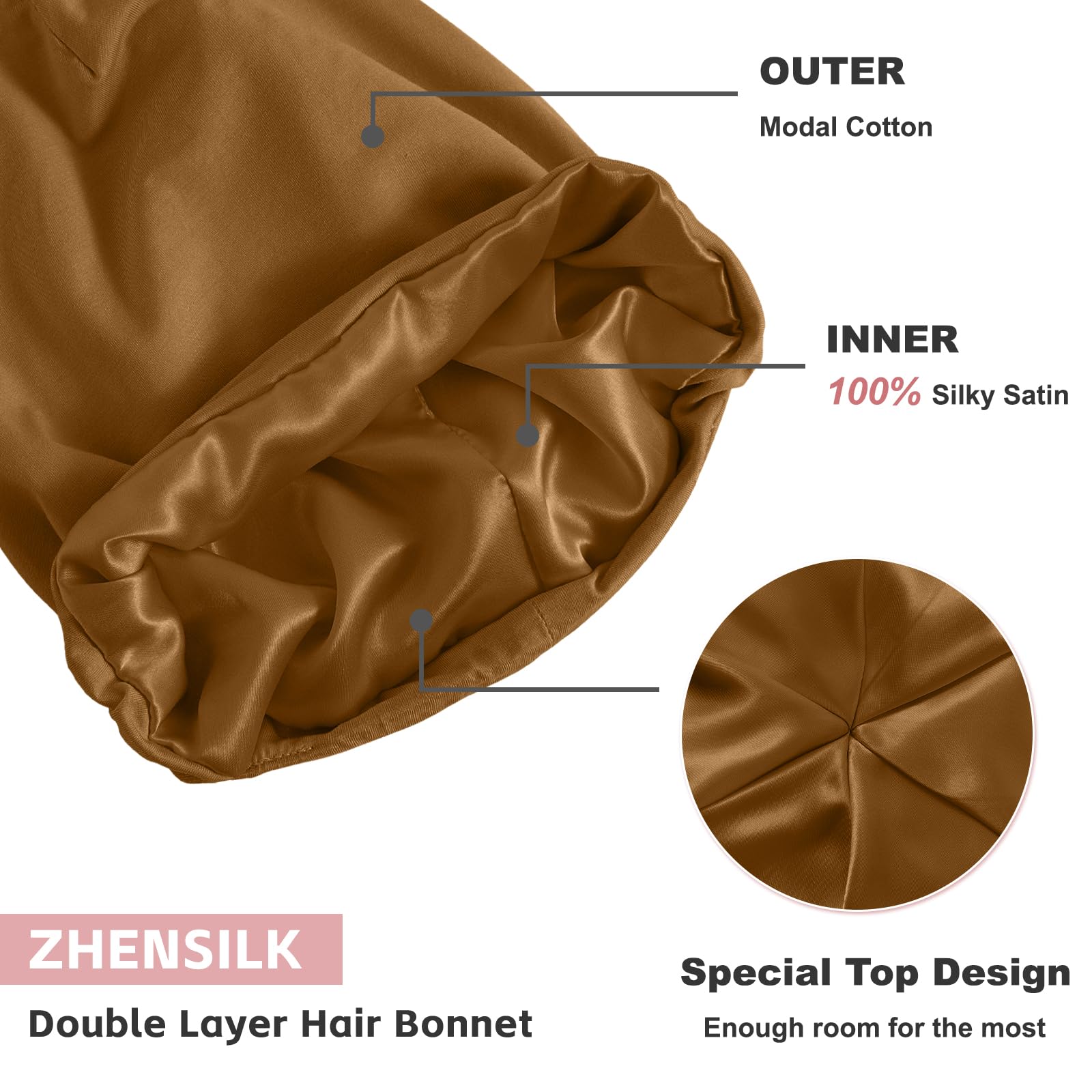 ZHENSILK Modal Cotton outer texture close-up showing breathable comfort benefit