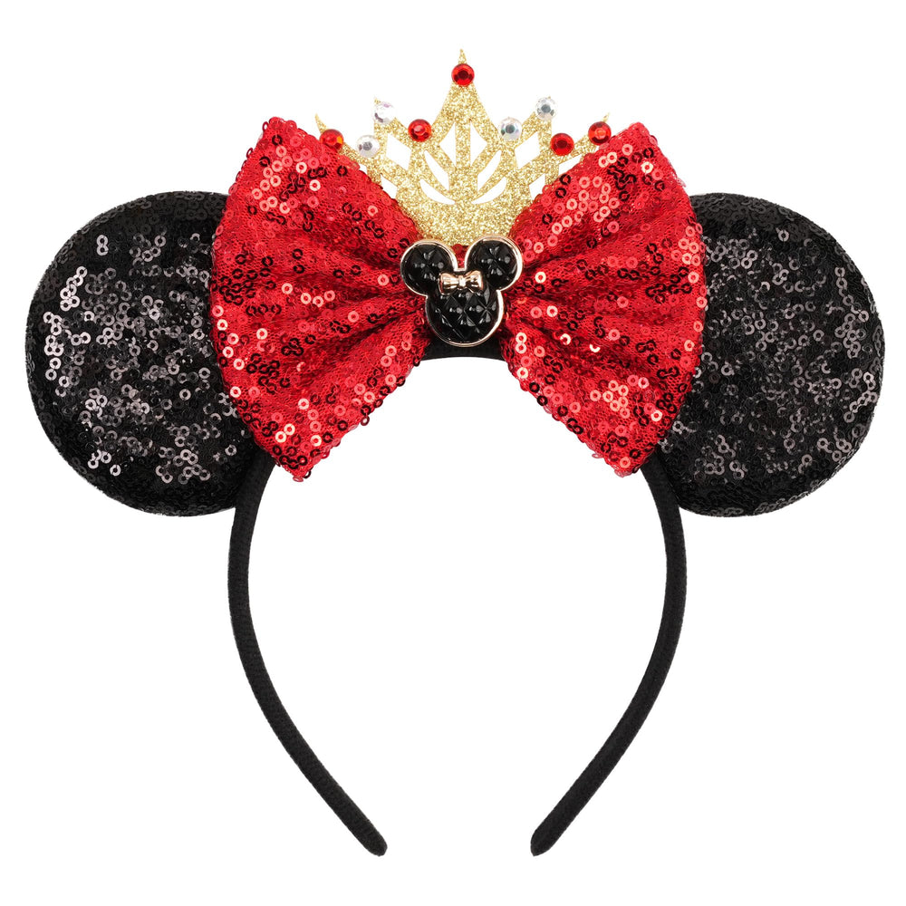 zhezesmila headband front view showing shiny ears and crown for party sparkle