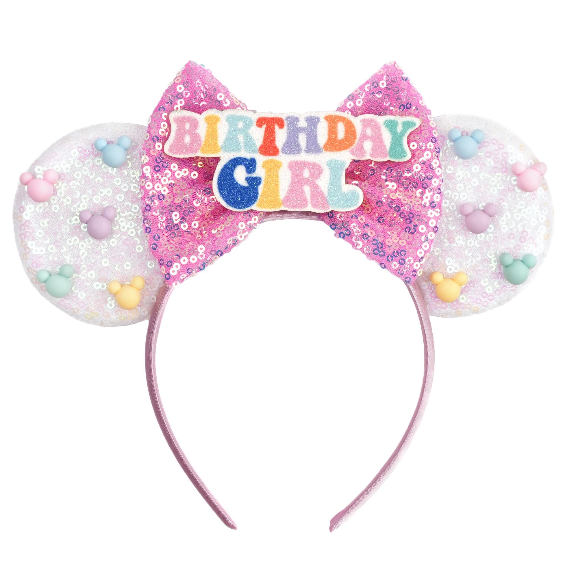 zhezesmila front packaging showing birthday girl headband and colorful bow benefit: clear gift presentation