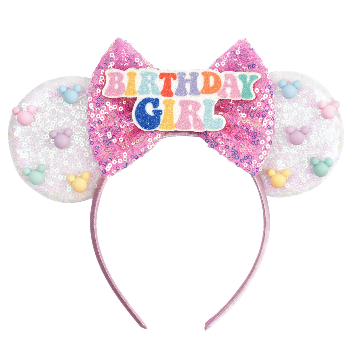 zhezesmila front packaging showing birthday girl headband and colorful bow benefit: clear gift presentation