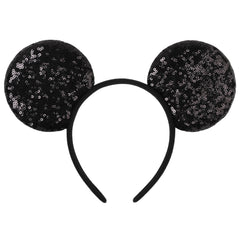 zhezesmila front view black sequin ears showing bold sparkle and fit