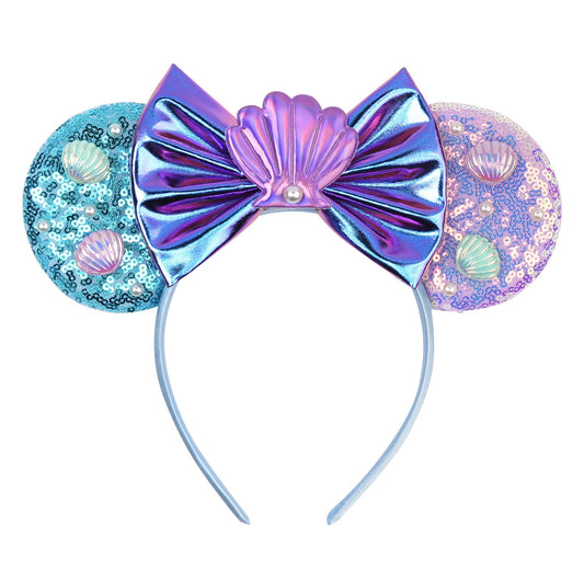 zhezesmila front view sequin ears showing shimmer and playful style