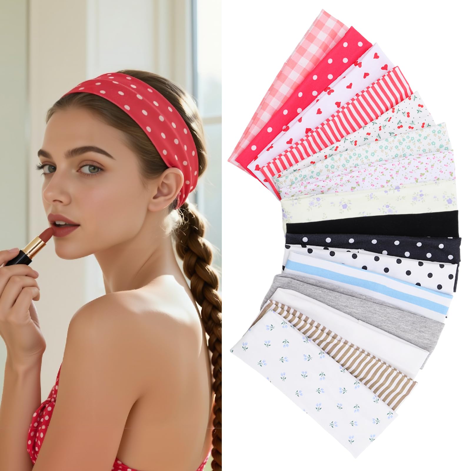 ZhouBoat front display pack showing 16 colorful headbands and variety benefit