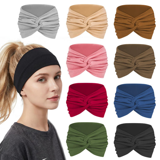 ZhouBoat front view of nine colorful headbands showing variety and convenience