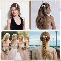 ZhouBoat arrangement of four leaf bobby pins highlighting decorative shape and hold
