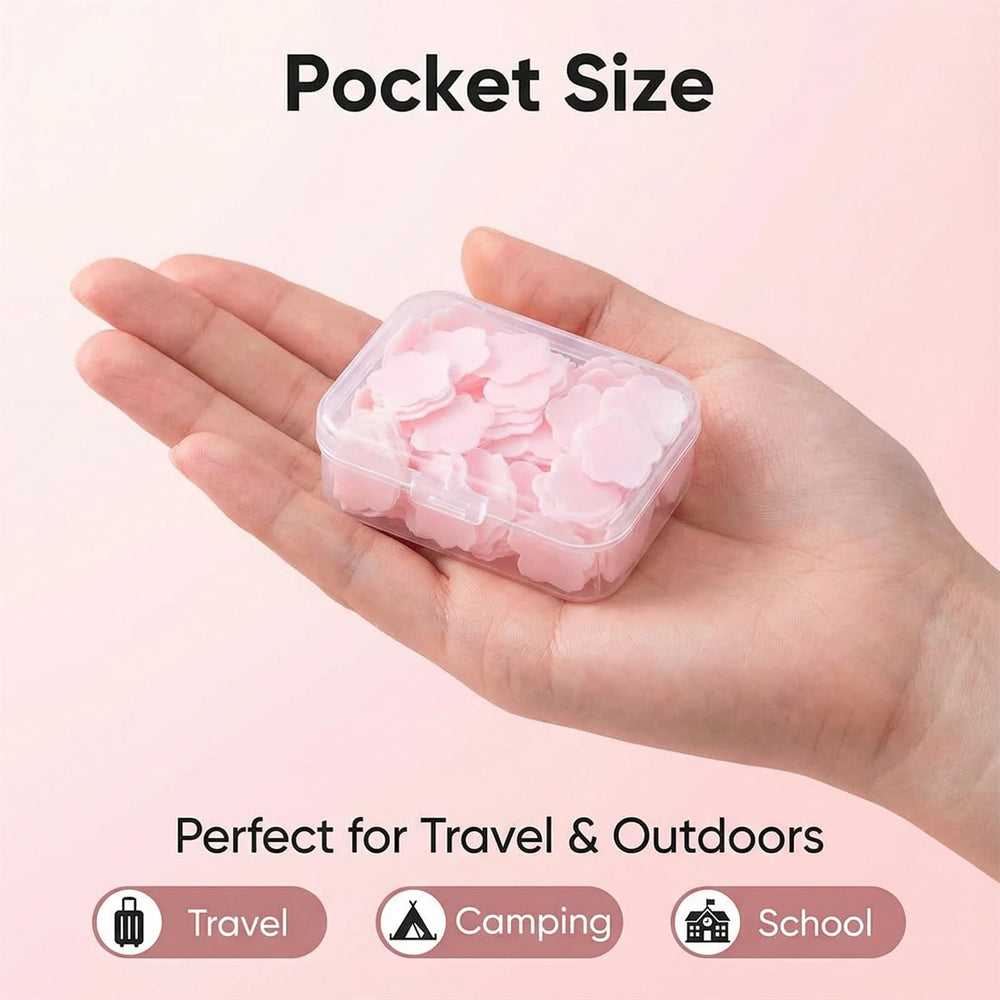 ZHU IN SY open dispenser with visible petal sheets showing snap-top protection and easy access