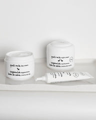 Ziaja goat's milk cream in hand scale view illustrating 50 ml size and travel-friendly benefit
