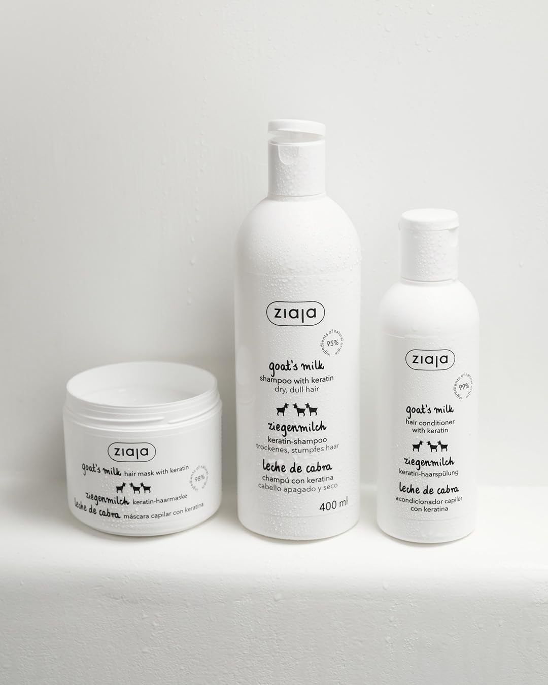 Ziaja 200ml jar beside hand to show size and travel-friendly benefit
