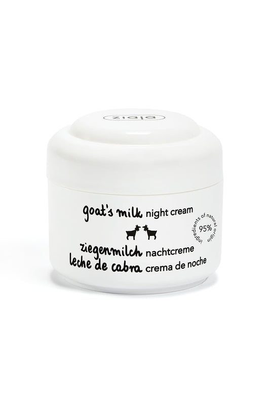 Ziaja jar front label showing product benefits for nightly hydration
