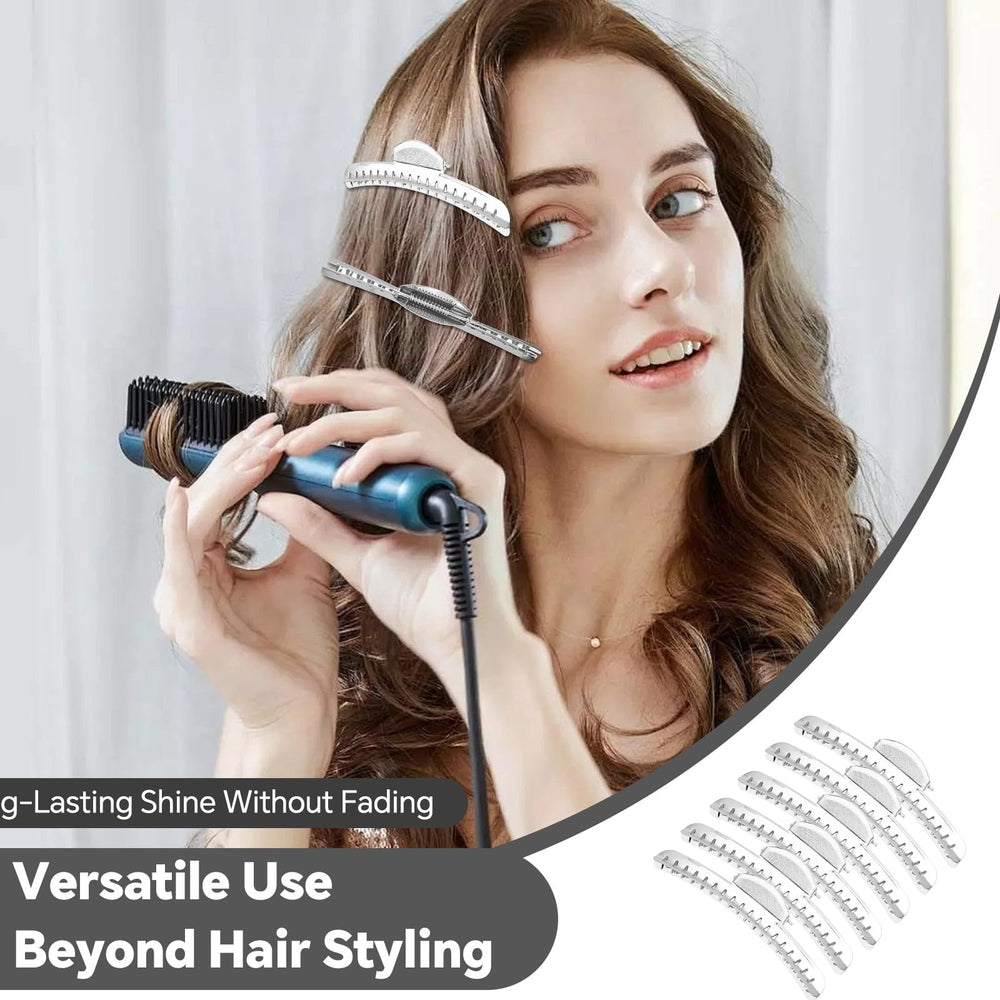ZIBARBER clips in use creating finger waves and keeping shape intact