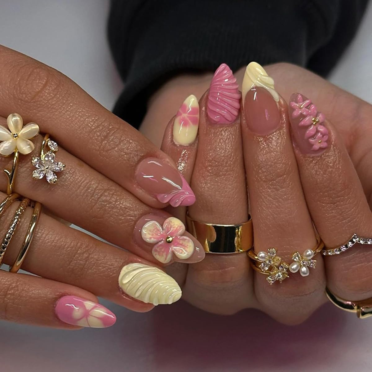 ZIFANHU front packaging showing 24-piece press-on nail kit and accessories benefit quick setup