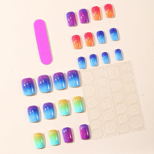 ZIFANHU close-up ombre glitter nails detailing color blend and sparkle