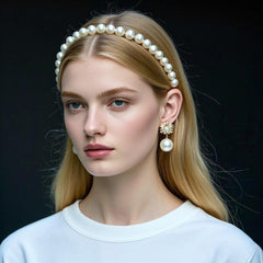 Zifengcer close-up of pearl-adorned headband highlighting elegant detail