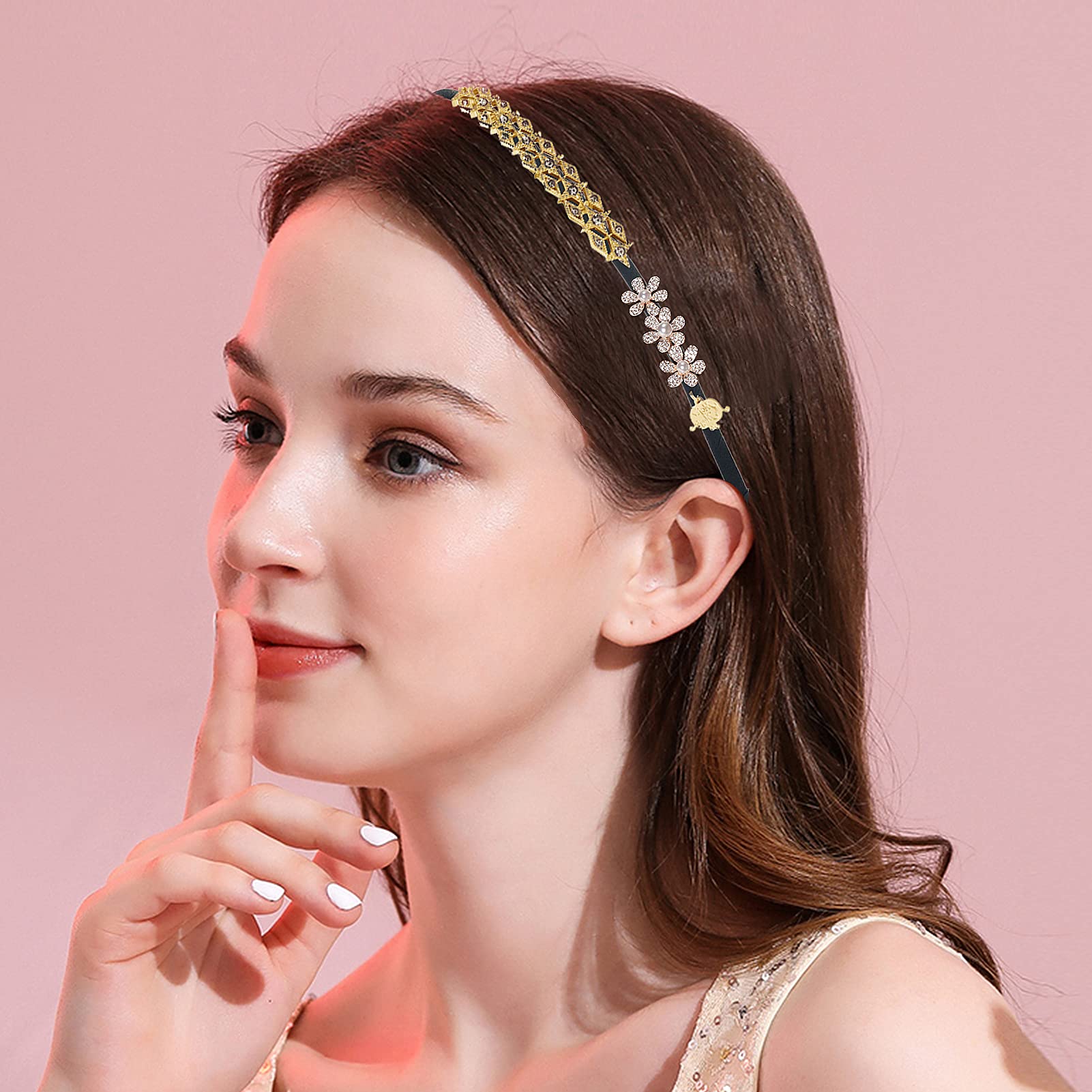 Zifengcer decorated headband example with flowers for party styling
