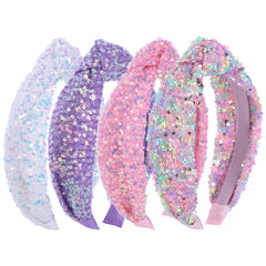 Zifengcer front pack with four colorful sequin headbands, great gift sparkle