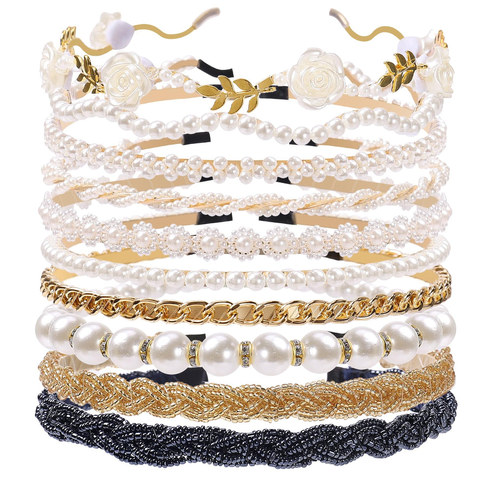 Zifengcer front view of full 10-pack headband set showing variety and convenience