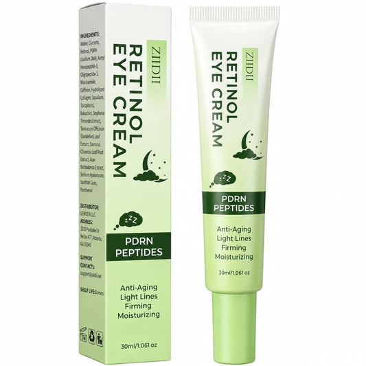 ZIIDII front packaging of retinol eye cream showing product benefits