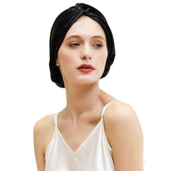 ZIMASILK bonnet front view showing sleek black finish and secure fit benefit