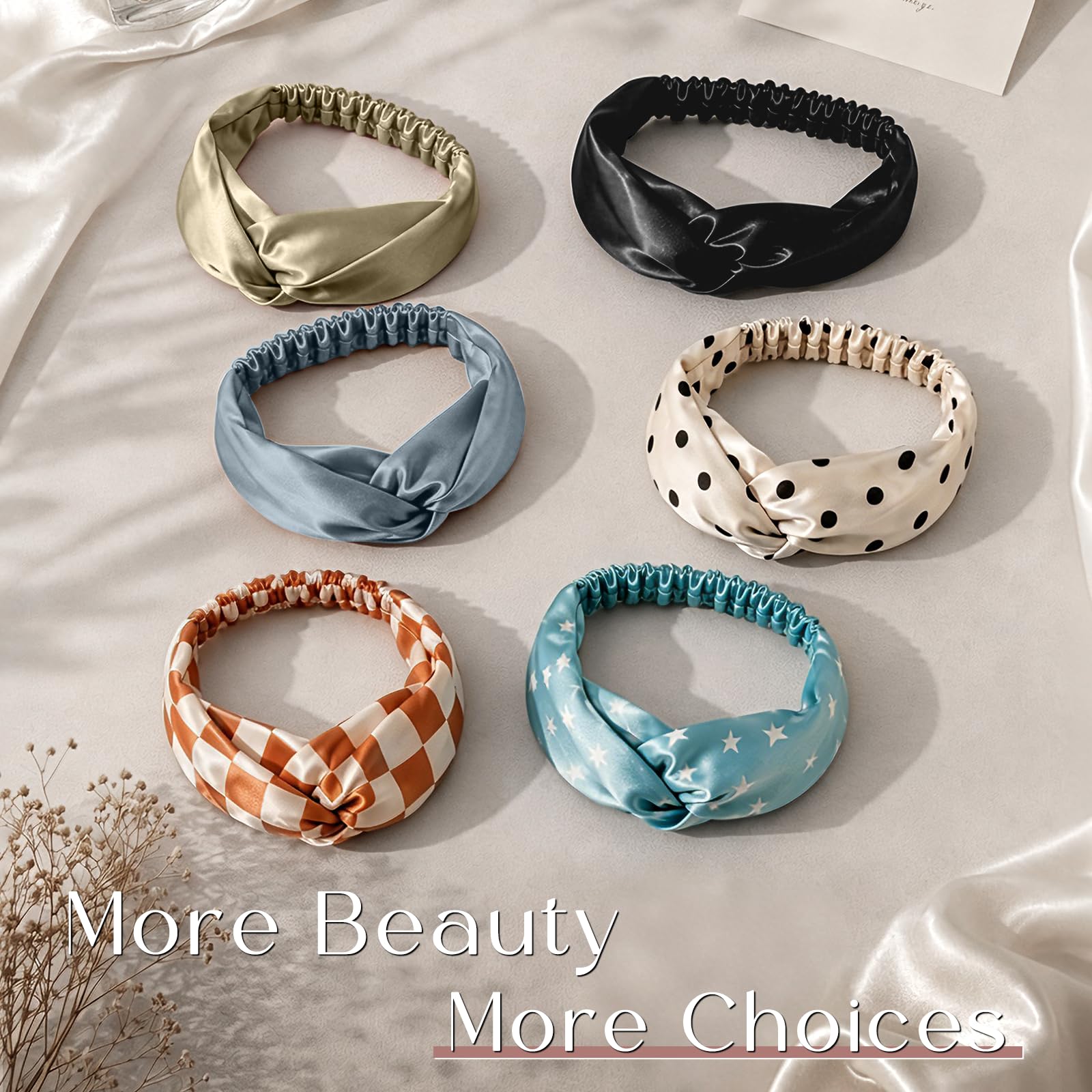 ZIMASILK headband next to hand showing size and scale