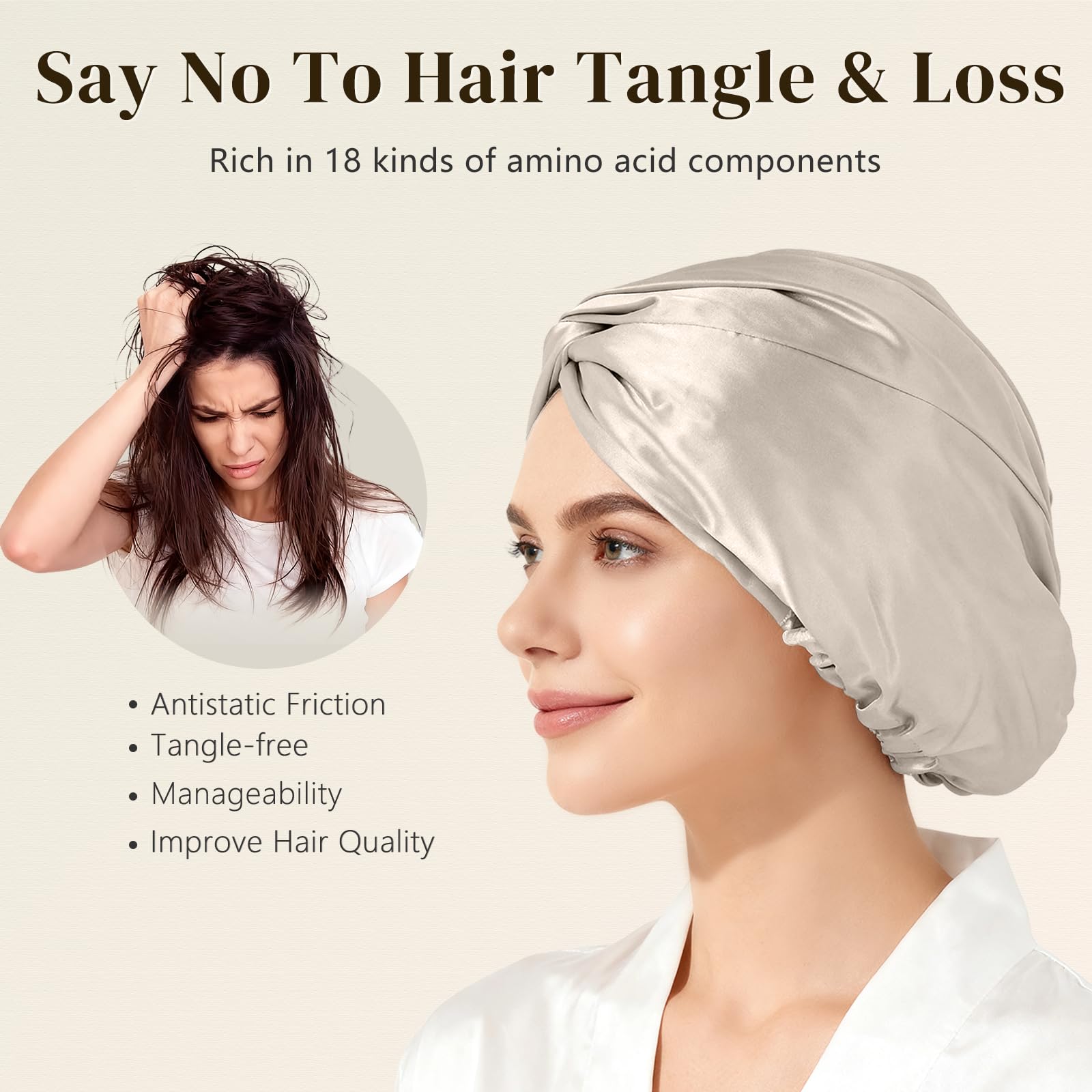 ZIMASILK side profile worn on model demonstrating sleep coverage benefit