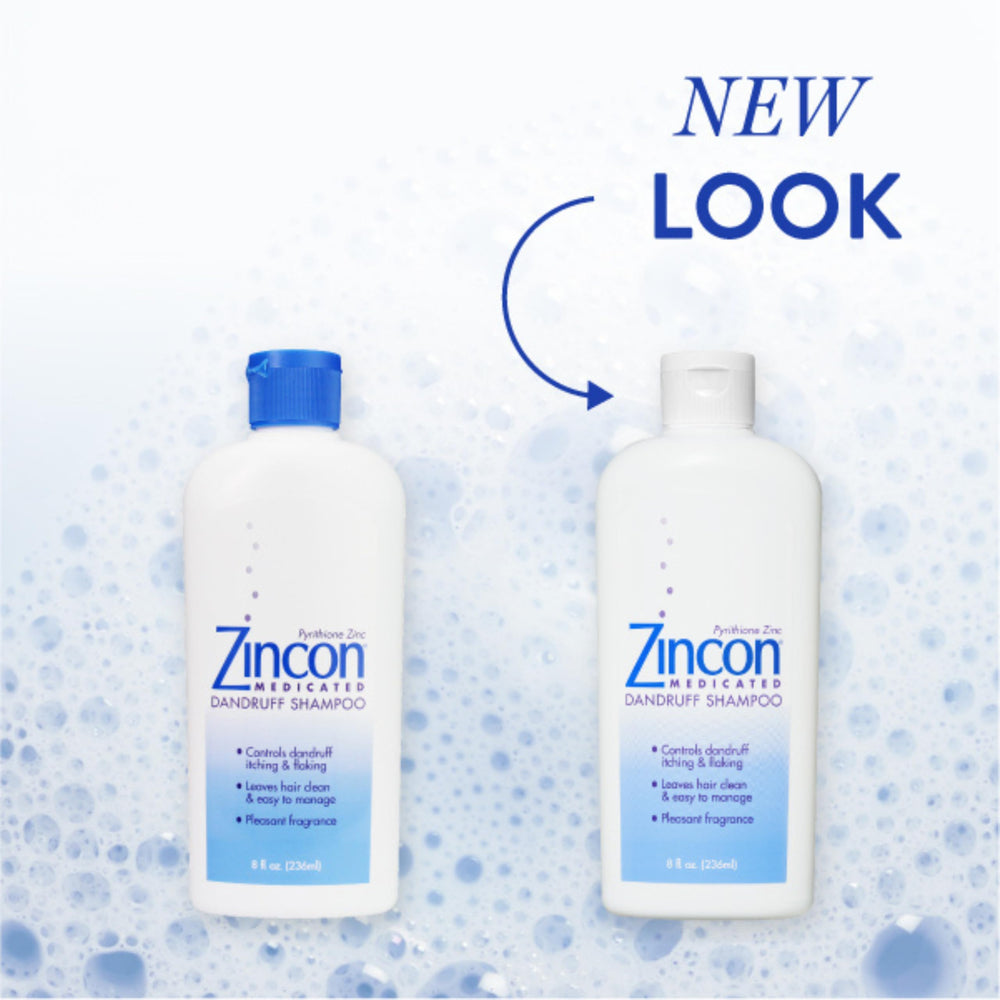 ZINCON label close-up and pump mechanism demonstrating easy dispensing and readability